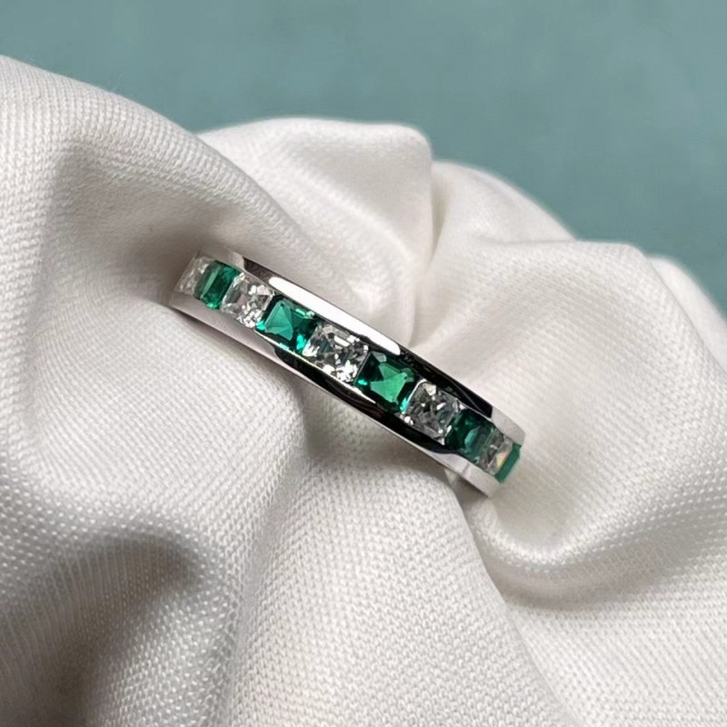 Ruif Jewelry Classic Design 9K White Gold 0.625ct Lab Grown Emerald Ring Gemstone Jewelry