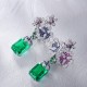 Ruif Jewelry Classic Design 9K White Gold 7.06ct Lab Grown Emerald Earrings  Hand Made Gemstone Jewelry