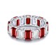 Ruif Jewelry Classic Design 9K White Gold 5.16ct Red Color Lab Grown Ruby Ring Cubic Zircon Ring Gemstone Jewelry