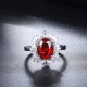 Ruif Jewelry Classic Design 9K White Gold 3.43ct Red Color Lab Grown Ruby Ring Gemstone Jewelry