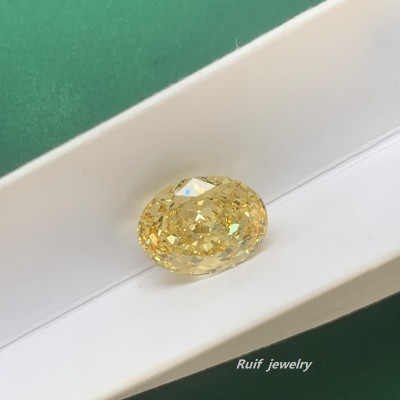  RUIF Jewelry New Light-Yellow Color Crushed Ice Cutting Cubic Zirconia Stone Hand Make High Carbon CZ Diamond