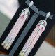 Ruif Jewelry  S925 Silver Aquamarine Morgan Red Corundum Earrings Tassels Earrings  Gemstone Fashion Jewelry