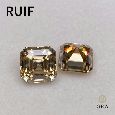 Ruif Jewelry New Fashion Champagne Color Moissanite Loose Stone For Jewelry Rings Making