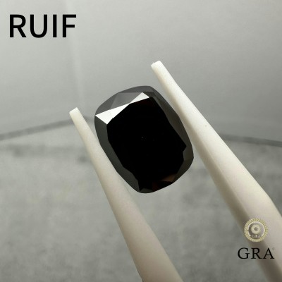 Ruif Jewelry Black Moissanite Stone Rectangular Cushion Cut Loose Gemstone For Jewelry Rings Making