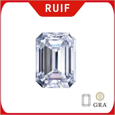 Ruif Jewelry 100% Real D Color Moissanite Stone with Certificate Emerlad Cut GRA Certified Moissaita Loose Stone Moisanite Gemstone Pass Tester