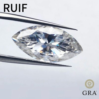 Ruif Jewelry Top D Color Moissanite Stone Marquise Cut VVS1 GRA Certified Moissanita Diamond Gemstone Passed Diamond Tester