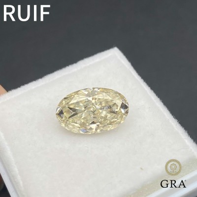 Ruif Jewelry Original Yellow Moissanite Oval Cut Loose Gemstone For Jewelry Making