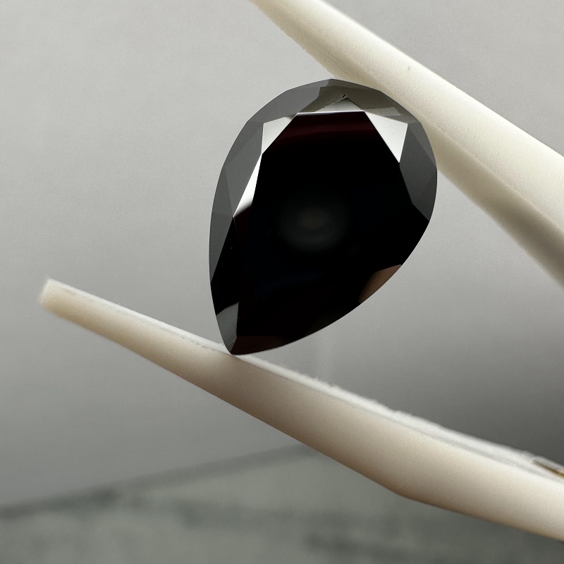 Ruif Jewelry 100% Natural Black Color Moissanite Loose Stone GRA Report Pear Shape Moissanitediamond for Custom Jewelry