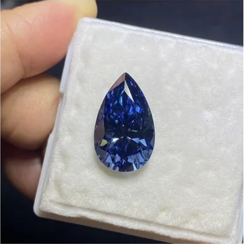 Ruif Jewelry Sapphire Blue Moissanite Loose Stones Pear Cut GRA Certified Moissanita Lab Diamonds Pass Tester for Moissanite Jewelry Making