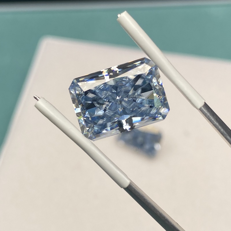  Ruif Jewelry Radiant Cut Blue Color Moissanite Stone Loose Gemstone For Jewelry Rings Making