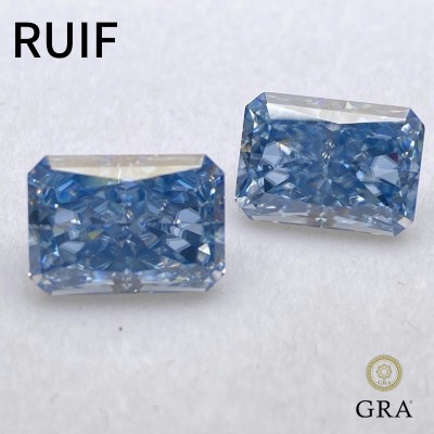  Ruif Jewelry Radiant Cut Blue Color Moissanite Stone Loose Gemstone For Jewelry Rings Making