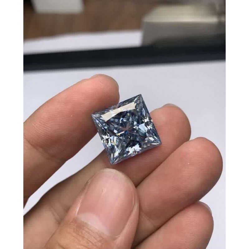 Ruif Jewelry Gray Color Princess Square Shape Moissanite Diamond Stone For DIY Jewelry Design