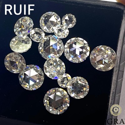 Ruif Jewelry Flat Rose Cut 12mm 6ct D VVS1 Moissanite Loose Gemstone For Diamond Jewelry Making