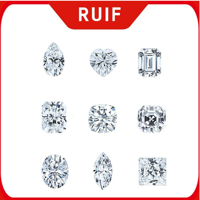 Ruif Jewelry Real D Color Super White Moissanite Stones Marquise/ Oval / Pear / Radiant / Emerald / Heart / Princess / Cushion / Asscher Shape