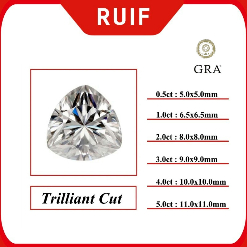 Ruif Jewelry Real D Color Super White Moissanite Stones Marquise/ Oval / Pear / Radiant / Emerald / Heart / Princess / Cushion / Asscher Shape