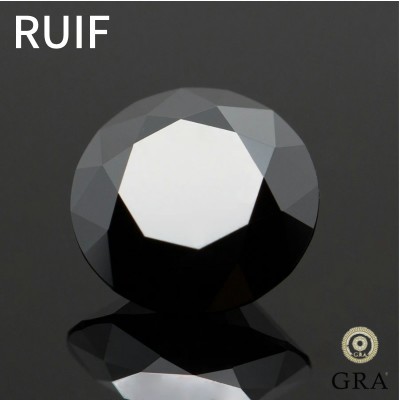 Ruif Jewelry Black Color Moissanite Loose Stone Moissanita Lab Diamond GRA Certified Moissanite Gemstone Pass Diamond Tester