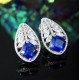 Ruif Jewelry Classic Design S925 Silver 4.18ct Lab Grown Emerald Earrings Red Ruby Royal Blue Sapphire Gemstone Jewelry