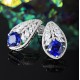 Ruif Jewelry Classic Design S925 Silver 4.18ct Lab Grown Emerald Earrings Red Ruby Royal Blue Sapphire Gemstone Jewelry