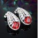 Ruif Jewelry Classic Design S925 Silver 4.18ct Lab Grown Emerald Earrings Red Ruby Royal Blue Sapphire Gemstone Jewelry