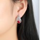 Ruif Jewelry Classic Design S925 Silver 4.18ct Lab Grown Emerald Earrings Red Ruby Royal Blue Sapphire Gemstone Jewelry