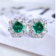 Ruif Jewelry Classic Design S925 Silver 2.93ct Lab Grown Emerald Earrings Red Ruby Royal Blue Sapphire Gemstone Jewelry