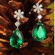 Ruif Jewelry Classic Design S925 Silver 10.98ct Lab Grown Emerald Earrings Gemstone Jewelry