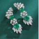 Ruif Jewelry Classic Design S925 Silver 4.53ct  Lab Grown Emerald Earrings Gemstone Jewelry