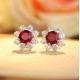 Ruif Jewelry Classic Design S925 Silver 2.2ct Lab Grown Emerald Earrings Red Ruby Royal Blue Sapphire Gemstone Jewelry