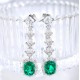 Ruif Jewelry Classic Design S925 Silver 5.68ct Lab Grown Emerald And Ruby Earrings Gemstone Jewelry