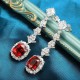 Ruif Jewelry Classic Design S925 Silver 5.68ct Lab Grown Emerald And Ruby Earrings Gemstone Jewelry