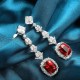 Ruif Jewelry Classic Design S925 Silver 5.68ct Lab Grown Emerald And Ruby Earrings Gemstone Jewelry