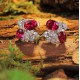 Ruif Jewelry Classic Design S925 Silver 5.015ct Lab Grown Ruby  Earrings Gemstone Jewelry