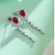 Ruif Jewelry Classic Design S925 Silver 2.05ct Lab Grown Ruby  Earrings Gemstone Jewelry