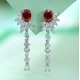 Ruif Jewelry Classic Design S925 Silver 2.05ct Lab Grown Ruby  Earrings Gemstone Jewelry