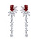 Ruif Jewelry Classic Design S925 Silver 2.05ct Lab Grown Ruby  Earrings Gemstone Jewelry