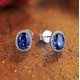 Ruif Jewelry Classic Design S925 Silver 2.1ct Lab Grown Sapphire  Earrings Royal Blue Gemstone Jewelry