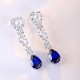 Ruif Jewelry Classic Design S925 Silver 3.63ct Lab Grown Emerald And Sapphire Earrings Gemstone Jewelry