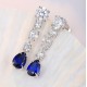 Ruif Jewelry Classic Design S925 Silver 3.63ct Lab Grown Emerald And Sapphire Earrings Gemstone Jewelry