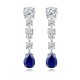 Ruif Jewelry Classic Design S925 Silver 3.63ct Lab Grown Emerald And Sapphire Earrings Gemstone Jewelry