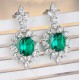 Ruif Jewelry Classic Design S925 Silver 5.78ct Lab Grown Emerald Earrings Red Ruby Royal Blue Sapphire Gemstone Jewelry