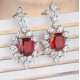 Ruif Jewelry Classic Design S925 Silver 5.78ct Lab Grown Emerald Earrings Red Ruby Royal Blue Sapphire Gemstone Jewelry