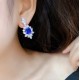 Ruif Jewelry Classic Design S925 Silver 5.78ct Lab Grown Emerald Earrings Red Ruby Royal Blue Sapphire Gemstone Jewelry