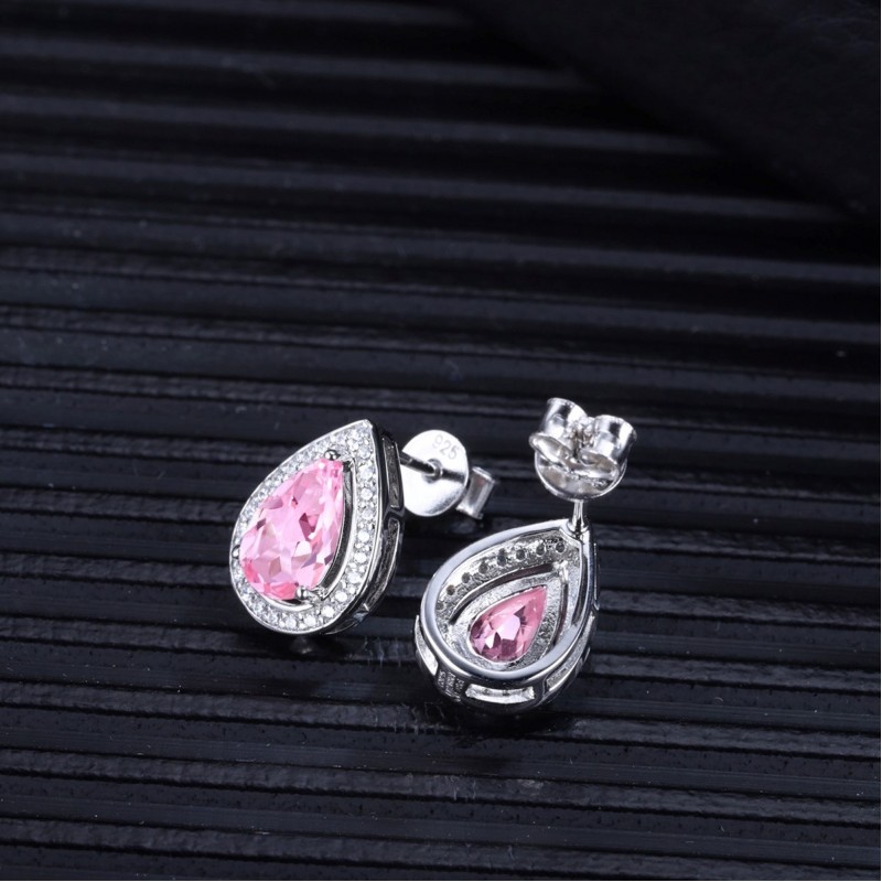 Ruif Jewelry Classic Design S925 Silver 2.68ct Pink Morgant  Earrings Women Jewelry Ladies Party Gift