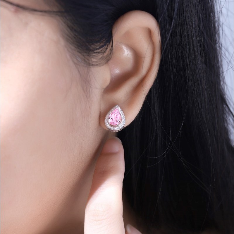 Ruif Jewelry Classic Design S925 Silver 2.68ct Pink Morgant  Earrings Women Jewelry Ladies Party Gift