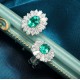 Ruif Jewelry Classic Design S925 Silver 1.45ct Lab Grown Emerald Earrings Gemstone Jewelry