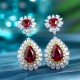 Ruif Jewelry Classic Design S925 Silver 11.73ct Lab Grown Ruby  Earrings Gemstone Jewelry