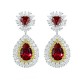 Ruif Jewelry Classic Design S925 Silver 11.73ct Lab Grown Ruby  Earrings Gemstone Jewelry