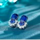 Ruif Jewelry Classic Design S925 Silver 12ct Lab Grown Sapphire  Earrings Royal Blue Gemstone Jewelry