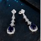 Ruif Jewelry Classic Design S925 Silver 8.96ct Lab Grown Sapphire  Earrings Royal Blue Gemstone Jewelry