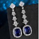 Ruif Jewelry Classic Design S925 Silver 8.96ct Lab Grown Sapphire  Earrings Royal Blue Gemstone Jewelry